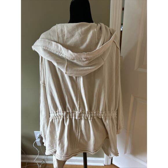 Free People We The Free Emilia Cardigan Hoodie Slouchy Oversized XS tan EUC - Picture 9 of 16